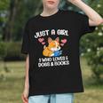 Just A Girl Who Loves Dogs And Books Reading Dog Puppy Lover Graphic Youth Just A Girl Who Loves Dogs And Books Reading Dog Puppy Lover Graphic Youth