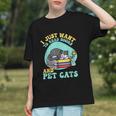 I Just Want To Read Books And Pet Cats Cat Book Lovers Graphic Youth