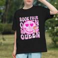 Library Book Fair Queen Vibe Groovy Tie Dye School Reading Graphic Youth