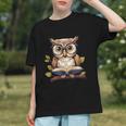 Owl Reading A Book Perched On A Branch Bookworm Graphic Youth Owl Reading A Book Perched On A Branch Bookworm Graphic Youth
