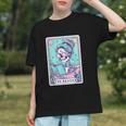 The Reader Retro Reading Skeleton Books Flowers Tarot Card Graphic Youth