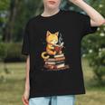 Reading Cat Books Cute Graphic Youth