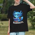 Readsolotl Blue Kawaii Axolotl Book Lover Reading Graphic Youth