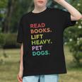 Retro Read Books Lift Heavy Pet Dogs Gym Book Lover Graphic Youth