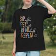 Sip Coffee Pet Cats Read Books Repeat Book Cat Lover Graphic Youth