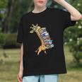 Teacher Shirt Giraffe Holding Books Bookworm Librarian Graphic Youth