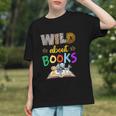 Wild About Reading Books Reader Bookworm Animals Book Lover Graphic Youth