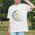 Astronaut Reading Book To Alien Moon Space Women Kids Men Premium Tri-Blend Graphic Youth