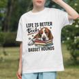 Basset Hound Dog Breed Life Is Better With Books And a For Men Women Girls Kids Graphic Youth