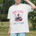 Born To Read Forced To Work Reading Skeleton Bookish Book Graphic Youth