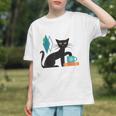 Cat Midcentury With Book And Coffee Atomic Age Mid Century Graphic Youth
