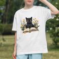 Cat Shirts For Women Book Lover Shirt Cute Cat And Book Premium Tri-Blend Graphic Youth