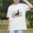Cute Cat Flower Garden Book Kitty Reading Floral Men Women Girls Kids Graphic Youth