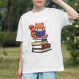Cute Kawaii Kids Reading Books Glasses Red Panda Lover Graphic Youth