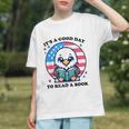 A Good Day To Read a Book Reading Eagle With American Flag Graphic Youth