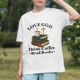 Love God Drink Coffee Read Books Lovers Jesus And Coffee Graphic Youth