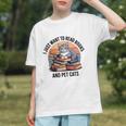 Retro I Just Want To Read Books And Pet Cats Cat Graphic Youth