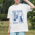 Sarcastic Anti Social Book Club Cat Skull Book Lover Graphic Youth