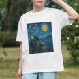 Van Gogh Starry Night Fantasy Reader Dragon Reading Book Graphic Youth