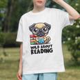 Wild About Reading Book Lover Pug Dog Graphic Youth