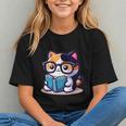 Adorable Book Lover Calico Cat With Reading Glasses Cute For Men Women Kids Graphic Youth Adorable Book Lover Calico Cat With Reading Glasses Cute For Men Women Kids Graphic Youth