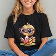 Adorable Book Lover Ostrich With Reading Glasses Cute Graphic Youth
