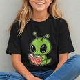 Alien Reading Book Believe In Yourself Kids Women Men Graphic Youth