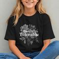 Barely Tolerable Shirt Floral Book Lover Quote Bookish Graphic Youth