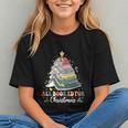 All Booked For Christmas Book Tree Lights Christmas Library Graphic Youth