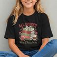 All Booked For Christmas Coquette Xmas Book Club Book Lovers Graphic Youth