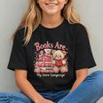 Books Are My Love Language Teddy Bear Book Lovers Valentine Graphic Youth