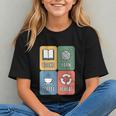 Books Yarn Coffee Repeat Crocheting Graphic Youth