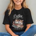 Coffee Cats And Books Cozy Calico Reader Love Cute Cat Graphic Youth