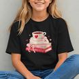 Cute Books And Coffee Crochet Valentines Day Tee For Couples Graphic Youth