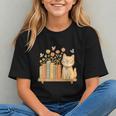 Cute Kawaii Cat Books Flowers Graphic Youth