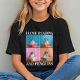 Cute Penguin Reading Book School Librarian Teacher Student Graphic Youth