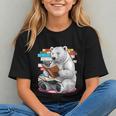 Cute Polar Bear Is Reading a Book Reading Polar Bear Graphic Youth