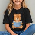 Cute Teddy Bear Reading Book Adorable For Readers Graphic Youth