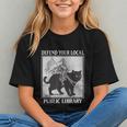Defend Your Local Library Knight Cat Rider Book Lover Graphic Youth Defend Your Local Library Knight Cat Rider Book Lover Graphic Youth