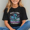 Dragon Reading Just A Girl Who Loves Dragons And Books Graphic Youth Dragon Reading Just A Girl Who Loves Dragons And Books Graphic Youth