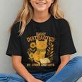 Easily Distracted By Cats And Books Cute Cat Book Lover Graphic Youth