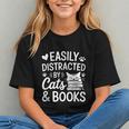 Easily Distracted By Cats And Books Reading Apparel Graphic Youth Easily Distracted By Cats And Books Reading Apparel Graphic Youth