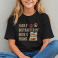 Easily Distracted By Dogs And Books Pets Books Lovers Graphic Youth