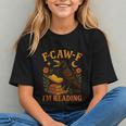 F CAW F Crow I'm Reading Book Lover Fall Graphic Youth