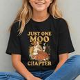 Floral Cow Reading Pun Just One More Chapter Cozy Book Lover Graphic Youth