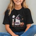 Ghost Reading Book Coquette Bow Halloween Girl Toddler Kid Graphic Youth