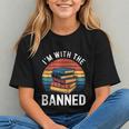 I'm With The Banned Stack Of Books Vintage Sunset Retro Graphic Youth