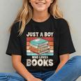 Just A Boy Who Loves Books Reading Bookworm Boys Kids Graphic Youth