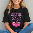 Just A Girl Who Loves Books Butterflies Reading Graphic Youth
