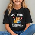 Just A Girl Who Loves Dogs And Books Reading Dog Puppy Lover Graphic Youth Just A Girl Who Loves Dogs And Books Reading Dog Puppy Lover Graphic Youth
